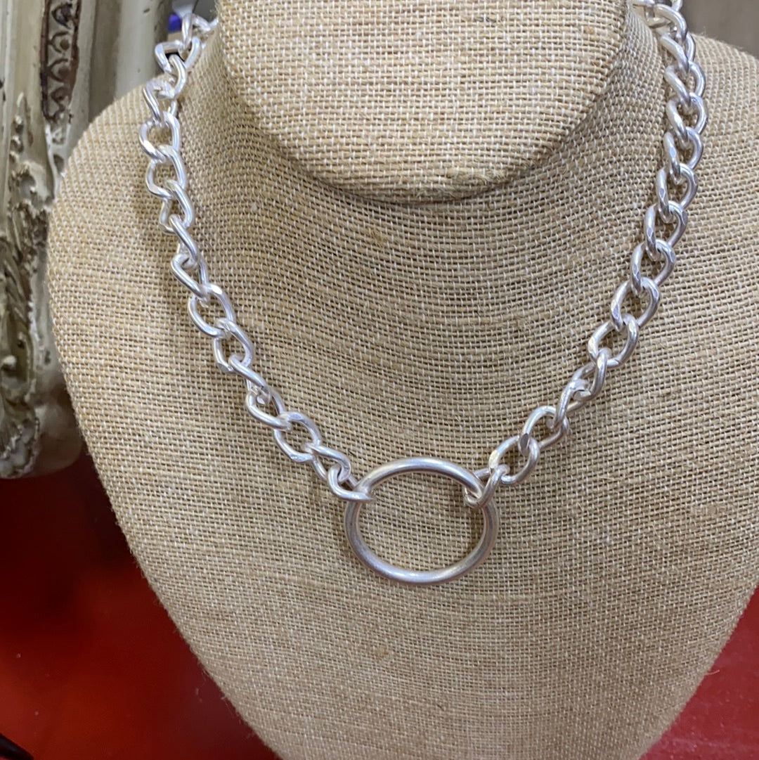 CHUNKY CHAIN NECKLACE/SILVER