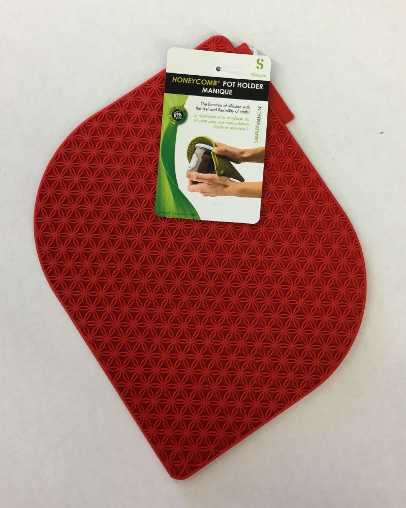 HONEYCOMB POT HOLDER/RED