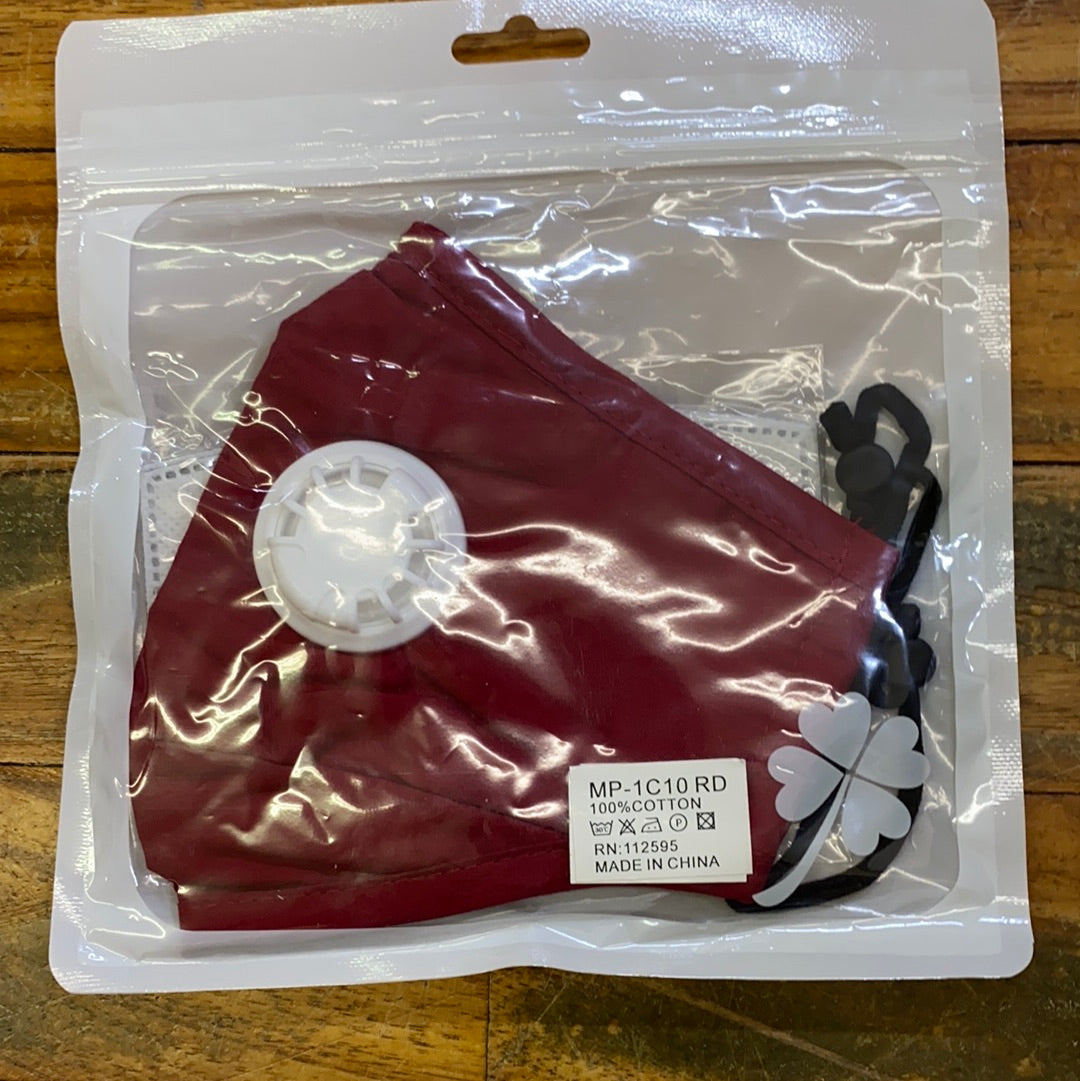 MASK W/ ROUND FILTER/SOLID RED