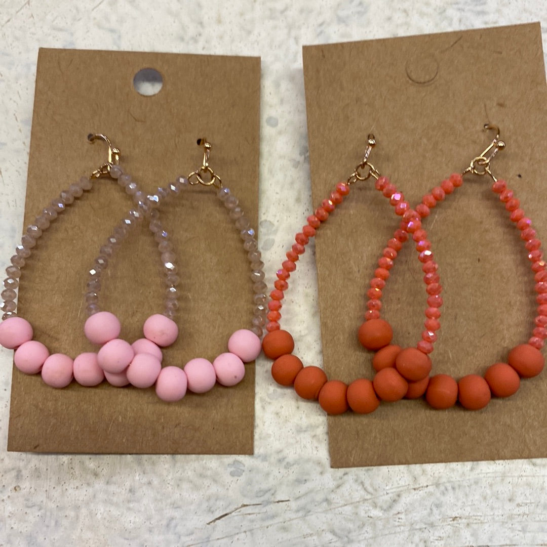 ETE HOOPS W/COLORED BEADS