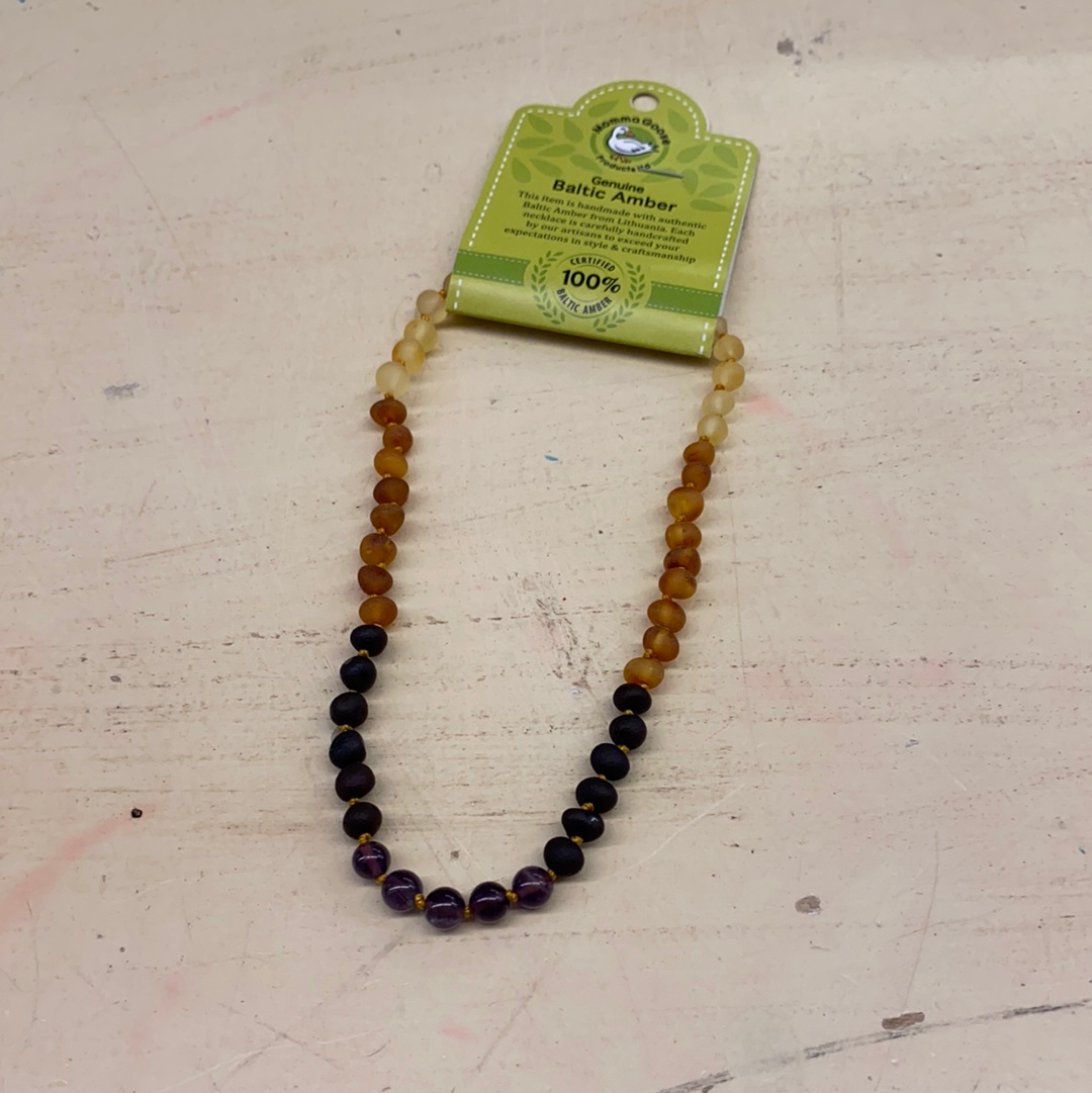 BABY BALTIC AMBER NECKLACE/MED RAINBOW A