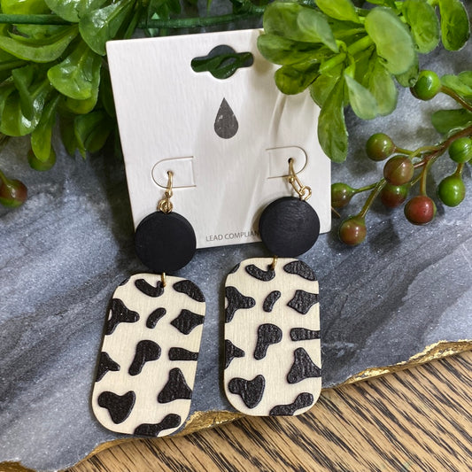 ICON BLK & WHITE SQUARE EARRINGS