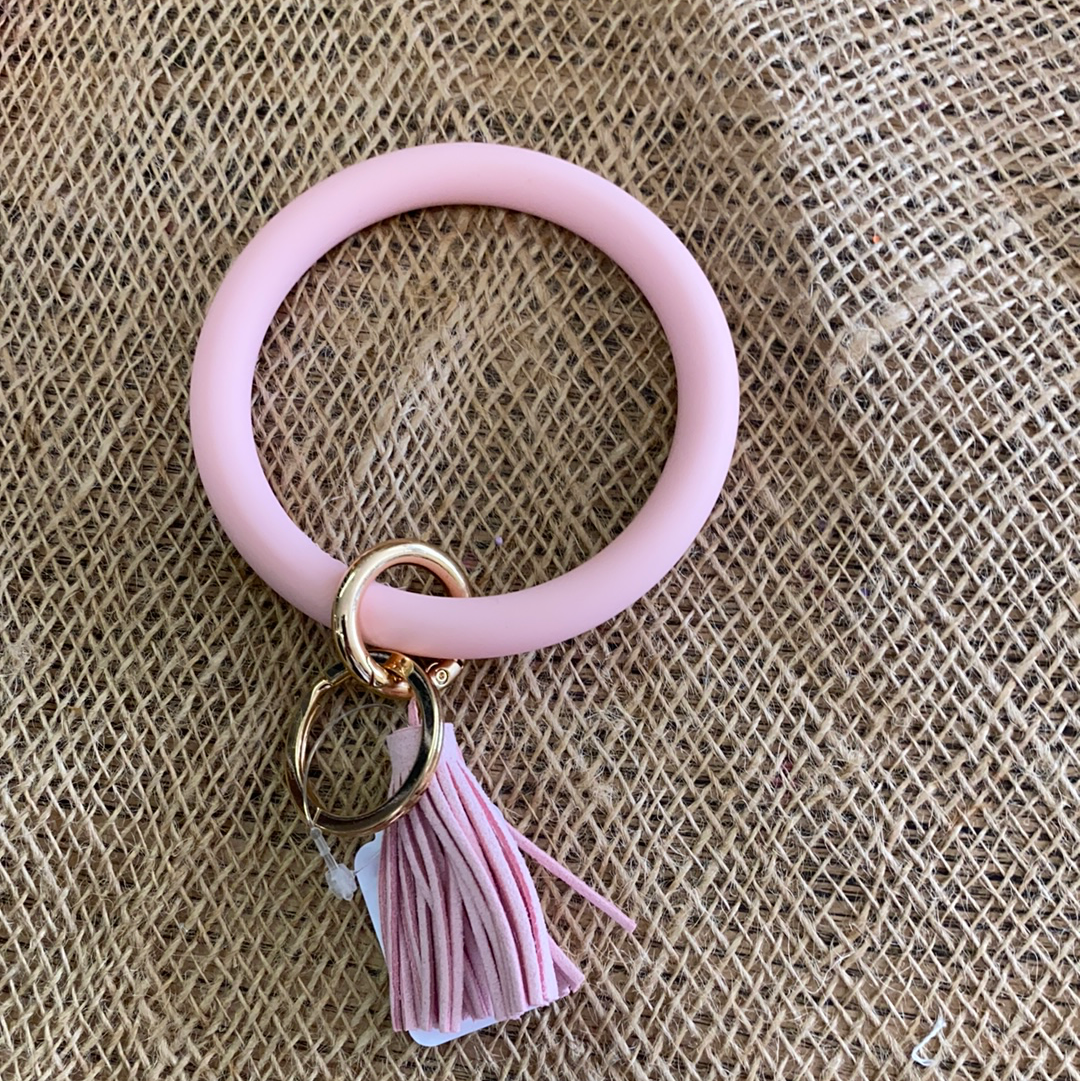 SILICONE KEY RING/LT PINK