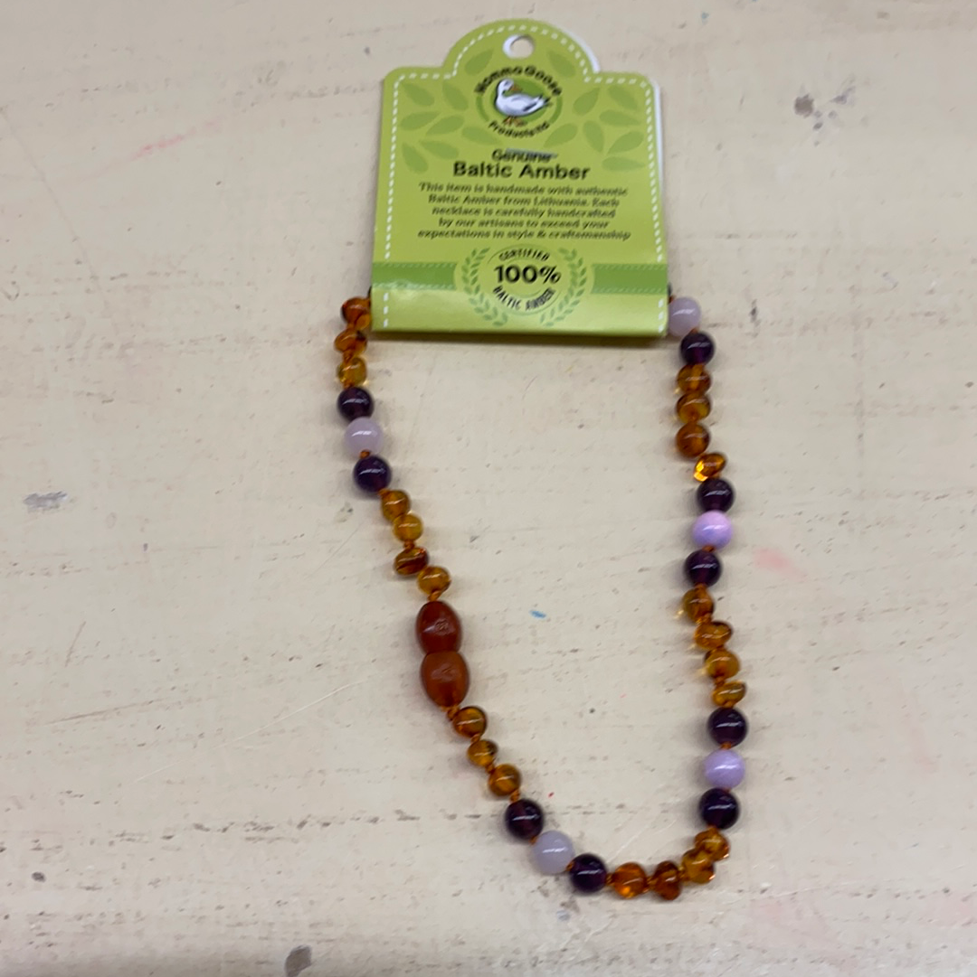 BABY BALTIC AMBER NECKLACE/SM VIOLET