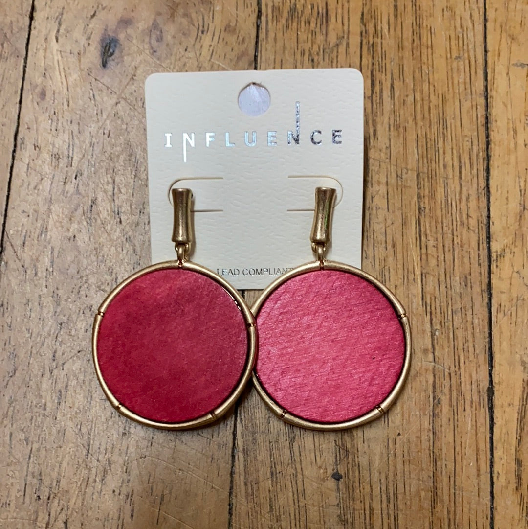 INFLUENCE RED WOOD EARRINGS