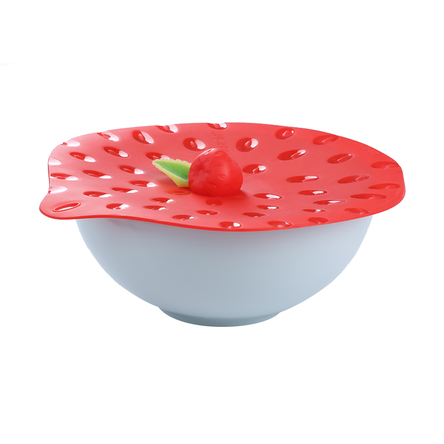9" STRAWBERRY SILICONE LID